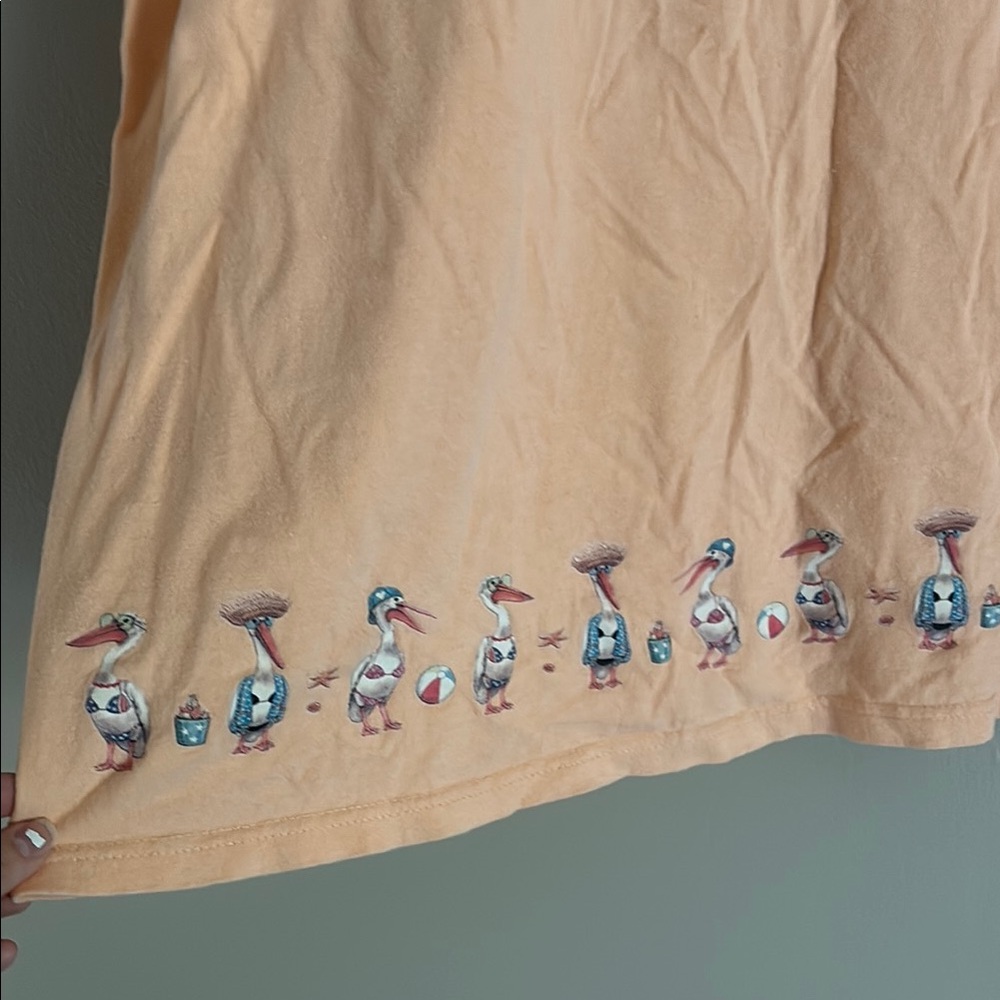 Peach Graphic T-Shirt with Sea Gulls - Picture 8 of 12